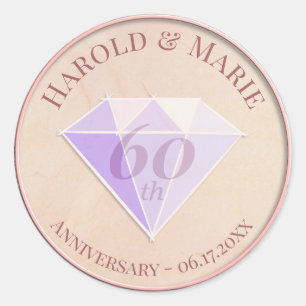 Sticker Rond Elégante pierre diamant de mariage