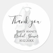 Sticker Rond Elégante robe de mariage Fête des mariées personna (Devant)