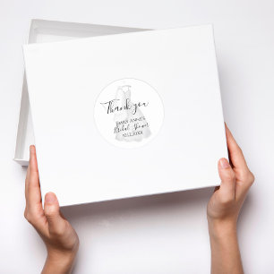 Sticker Rond Elégante robe de mariage Fête des mariées personna