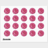 Sticker Rond Élégante rose rose (Feuille)
