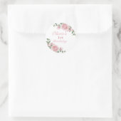 Sticker Rond Elégante rose Roses 1er anniversaire fête (Sac)