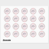Sticker Rond Élégante rose Roses Floral Sweet 16 Anniversaire (Feuille)