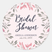 Sticker Rond Elégante Roses Roses Roses Florales Fête des marié (Devant)