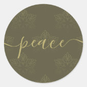 Sticker Rond Élégante typographie de la Paix Flocon de neige No (Devant)