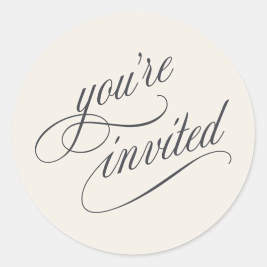 Sticker Rond Élégante typographie de script de calligraphie (Devant)