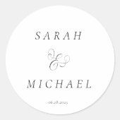 Sticker Rond Élégante typographie Mariage moderne (Devant)