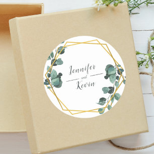 Sticker Rond Élégante verdure aérée Eucalyptus Mariage