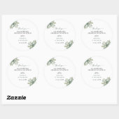 Sticker Rond Elégante verdure Eucalyptus Feuille Mariage (Feuille)