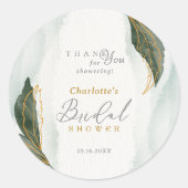 Sticker Rond Elégante verdure Fête des mariées or Aquarelle (Devant)