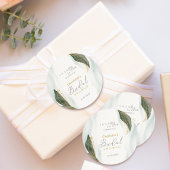 Sticker Rond Elégante verdure Fête des mariées or Aquarelle