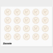 Sticker Rond Élégante verdure Floral Mariage Logo Monogramme (Feuille)