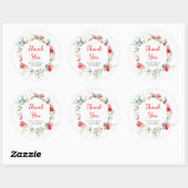 Sticker Rond Elégante verdure Florale Mariage d'hiver (Feuille)