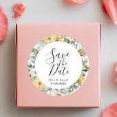 Sticker Rond Elégante Verdure Mariage Fleur sauvage Enregistrer