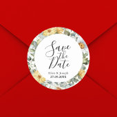 Sticker Rond Elégante Verdure Mariage Fleur sauvage Enregistrer