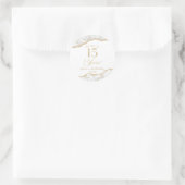 Sticker Rond Elégante White Gold Agate 15e fête d'anniversaire (Sac)