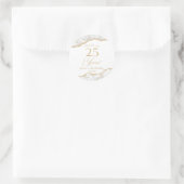 Sticker Rond Elégante White Gold Agate 25e fête d'anniversaire (Sac)