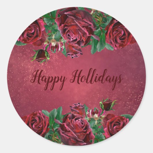 Sticker Rond Élégantes fêtes de Noël rose (Devant)