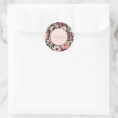 Sticker Rond Élégantes Fleurs d'Anémone Rose Marsala Mariage (Sac)