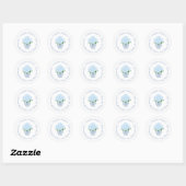 Sticker Rond Élégantes hortensias Pot en grès Retour Adresse (Feuille)