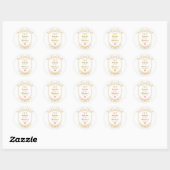 Sticker Rond Élégantes Initiales de Monogramme de Mariage sur O (Feuille)