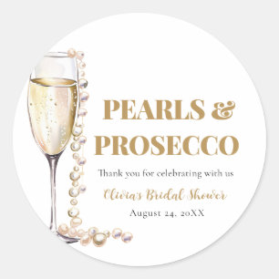 Sticker Rond Élégantes Perles Dorées et Fête de Mariage au Pros