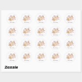Sticker Rond Élégantes roses ivoire personnalisables (Feuille)
