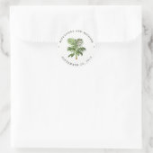 Sticker Rond Élégants Feuilles de palme Vintage | MARIAGE (Sac)