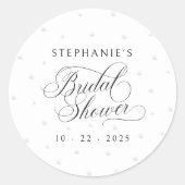 Sticker Rond Élégants Perles Fête de Mariée (Devant)