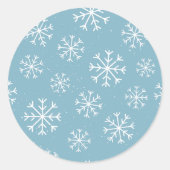 Sticker Rond Élégants Snowflakes Bleu clair vacances (Devant)