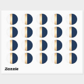 Sticker Rond elegent gold, navy blue (Feuille)