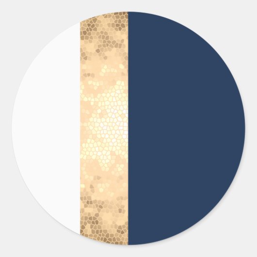 Sticker Rond elegent gold, navy blue (Devant)