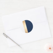 Sticker Rond elegent gold, navy blue (Enveloppe)