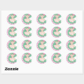 Sticker Rond Elément aux cheveux verts (Feuille)