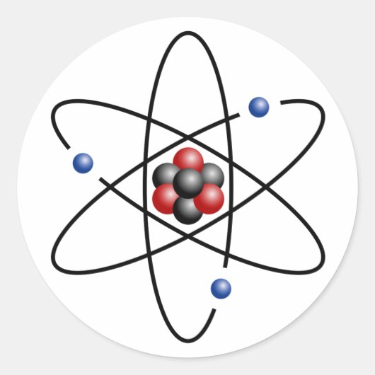 Sticker Rond Élément chimique lithium Atom Numéro atomique 3 (Devant)