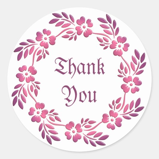 Sticker Rond Élément de dégradé de cercle floral rétro. Texte (Devant)