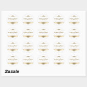 Sticker Rond Elément de design moderne Gold Stripe & Floral (Feuille)
