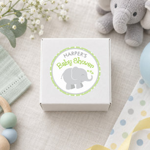 Sticker Rond Élément de douche éléphant gris à pois verts