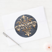 Sticker Rond Élément de style baroque sur arrière - plan grunge (Enveloppe)