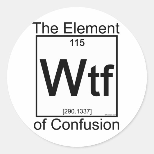 Sticker Rond Élément WTF (Devant)
