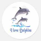 Sticker Rond Eléments dauphins (Devant)