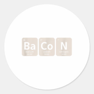 Sticker Rond Éléments De Bacon _ Bbq Drôle, Grillage Porc _1