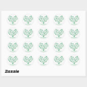 Sticker Rond Éléments de plage Vert aquarelle Faveur de fête mo (Feuille)