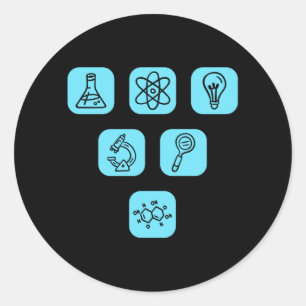 Sticker Rond Éléments de science Articles