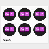 STICKER ROND ÉLÉMENTS GAYS (Feuille)