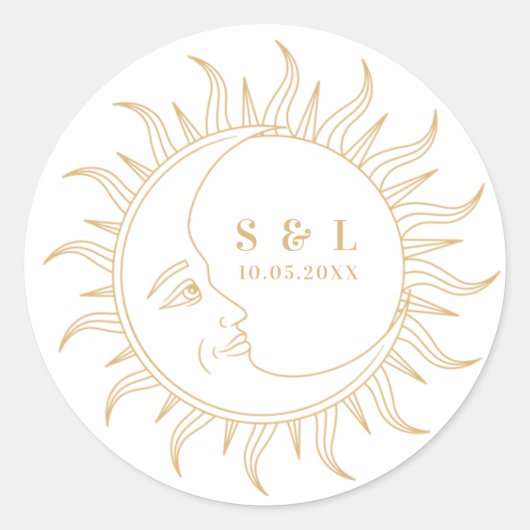 Sticker Rond Eléments mystiques célestes Enveloppe Starsignes (Devant)