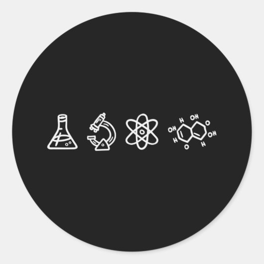 Sticker Rond Éléments scientifiques (Devant)