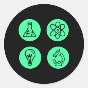 Sticker Rond Éléments scientifiques