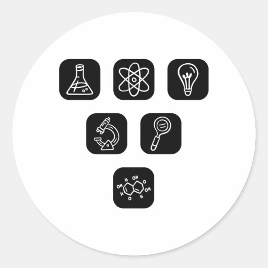 Sticker Rond Éléments scientifiques (Devant)