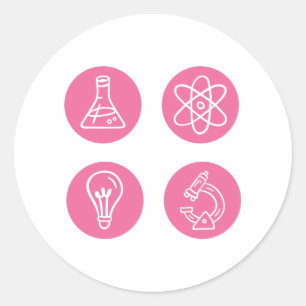 Sticker Rond Éléments scientifiques