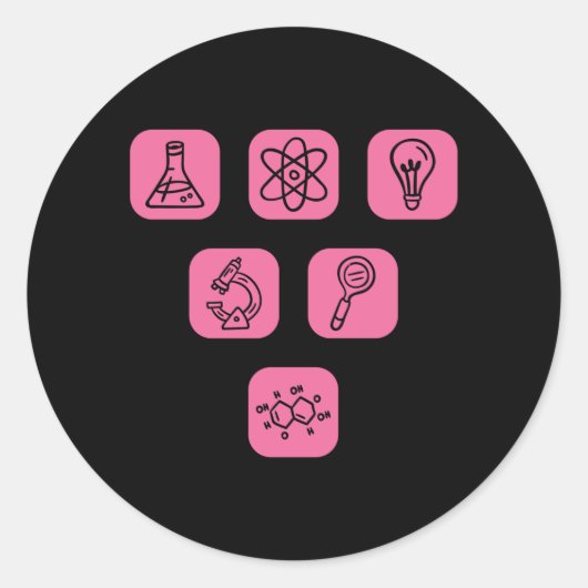 Sticker Rond Éléments scientifiques (Devant)